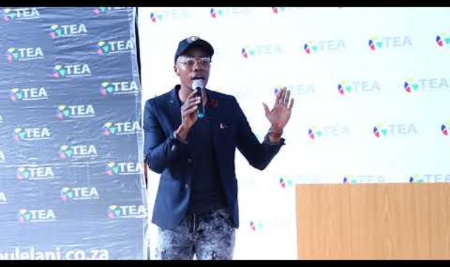 Weza Matomane speaking at #JoinUsForTEA