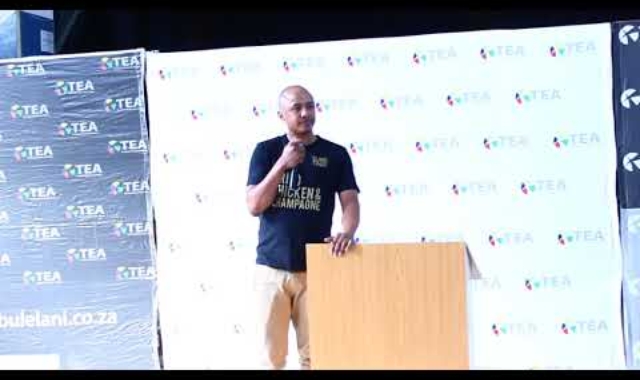 Hezron Louw speaking at #JoinUsForTEA